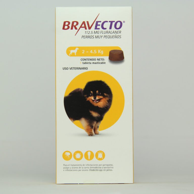 DESPARASITANTE PARA PERRO BRAVECTO 2 - 4.5 KG 1 TABLETA