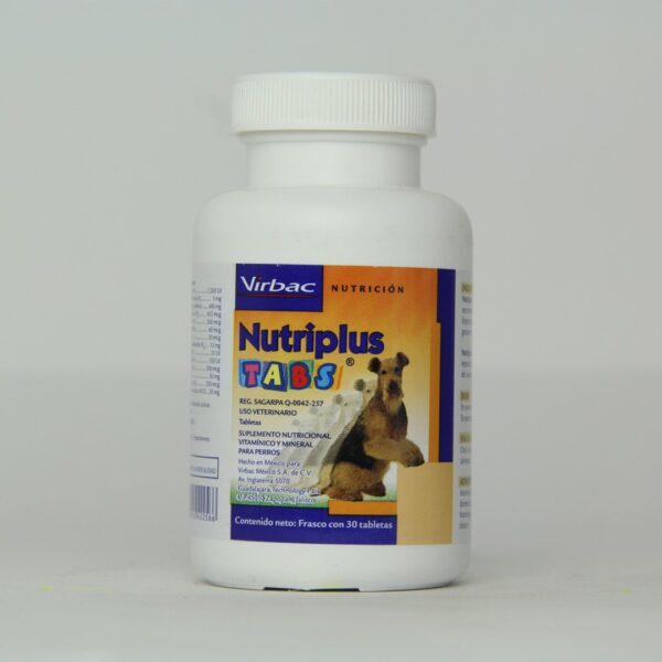 NUTRIPLUS TABS 30 TABS suplemento nutricional vitamínico y mineral recomendado como complemento en la dieta de los perros