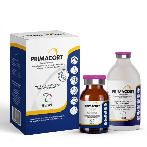 PRIMACORT 4 M.U.I halvet distribuidora para tu farmacia veterinaria