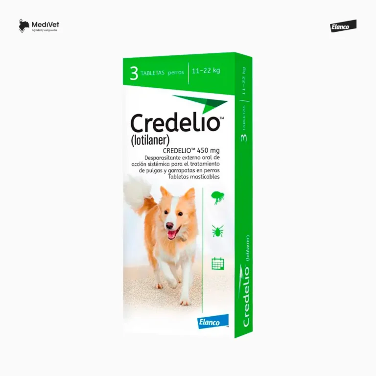 CREDELIO 11-22 KGS 3 TABS VERDE Antiparasitario externo para perro. Tiene efectividad durante todo 1 mes, eliminando garrapatas y pulgas. Medivet Puebla