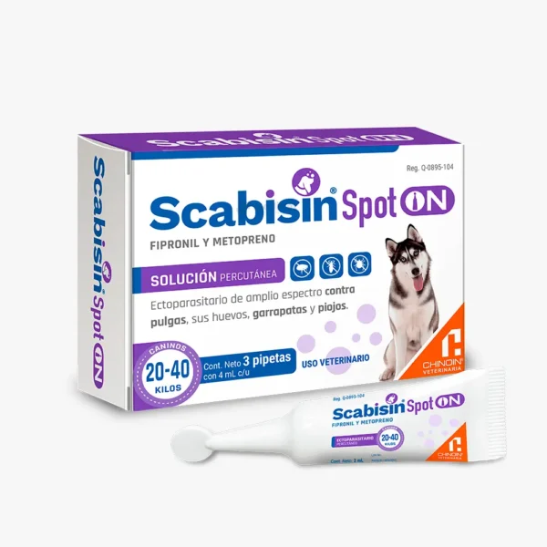 SCABISIN SPOT ON 20 a 40 KG 3 PIPETAS